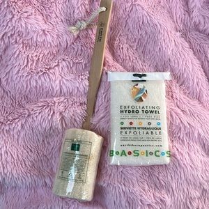 Earth Therapeutics Exfoliating Hydro Towel and Loofah Back Massager NEW